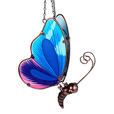 Plow & Hearth Solar Hanging Butterfly Garden Decor