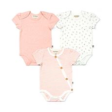 Rabbit + Bear Organic Cotton Girls Yarn Dye Solid and Print Bodysuits