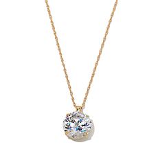 Radiance by Absolute™ 10K 8mm Round Solitaire Pendant with 18" Chain