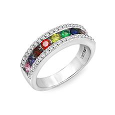 Radiance by Absolute™ 1.55ctw Semi-Eternity Rainbow Ring