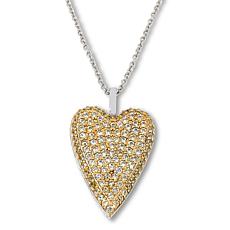 Radiance by Absolute™ 18" Pavé Heart Pendant Necklace