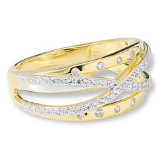 Radiance by Absolute™ 2-Tone Crisscross CZ Ring