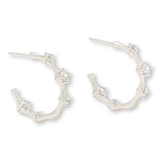 Radiance by Absolute™ 2.60ctw 1" Bamboo Hoop Earrings