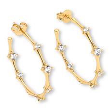 Radiance by Absolute™ 2.95ctw 1.5" Bamboo Hoop Earrings