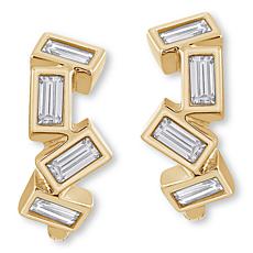 Radiance by Absolute™ .36ctw Scattered Baguette Hugger Hoop Earrings