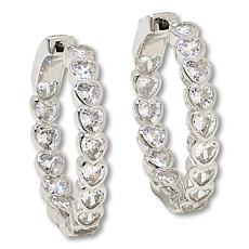 Radiance by Absolute™ 6.40ctw Heart Bezel-Set Hoop Earrings