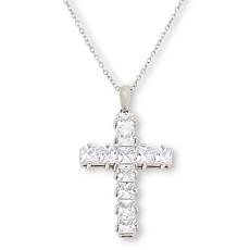 Radiance by Absolute™ 7.26ctw Princess Cut Cross Pendant with Chain