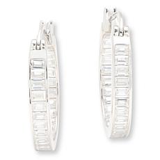 Radiance by Absolute™ Baguette Cut Inside-Outside Hoop Earrings