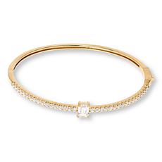 Radiance by Absolute™ Emerald Cut Solitaire Hinged Bangle Bracelet