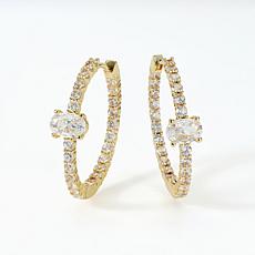 Radiance by Absolute™ Inside-Outside CZ Hoop Earrings