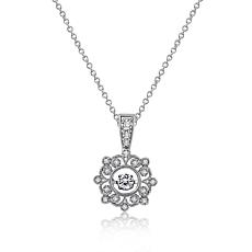Radiance by Absolute™ Platinum-Plated 0.77ctw Cluster Pendant Necklace