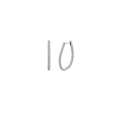 Radiance by Absolute™ Platinum-Plated 1.15ctw Oval Hoop Earrings
