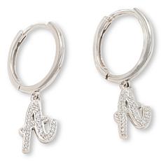 Radiance by Absolute™ Simulated Diamond Initial Huggie Hoop Earrings