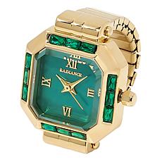 Radiance by Absolute Simulated Mother-of-Pearl Octagon Dial Ring Watch