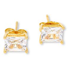 Radiance by Absolute™ Sterling Silver 6x8mm Emerald Cut Stud Earrings