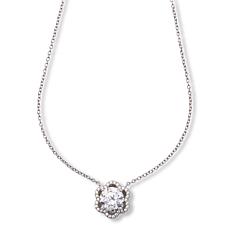 Radiance by Absolute™ Sterling Silver Blossom Halo Drop 16" Necklace