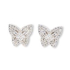 Radiance by Absolute™ Sterling Silver Butterfly Pavé Stud Earrings