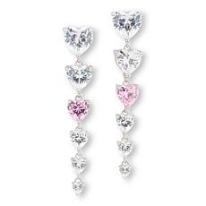 Radiance by Absolute™ Sterling Silver Cascading Heart Drop Earrings 