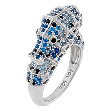 Radiance by Absolute™ Sterling Silver Clear and Blue Seahorse Ring