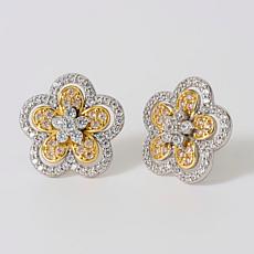 Radiance by Absolute™ Sterling Silver CZ Flower Stud Earrings