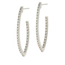 Radiance by Absolute™ V-Shaped Inside-Outside Hoop Earrings 