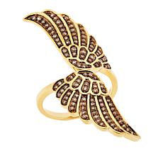 Rarities 0.50ctw Colored Diamond Sterling Silver Angel Wing Ring