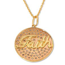 Rarities 1/5ctw Champagne Diamond Inspirational Medallion Necklace