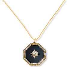 Rarities 18" Gold-Plated Gemstone Octagon Pendant Necklace