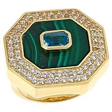 Rarities Freeform and Octagonal-Cut Gemstone Gold-Plated Ring