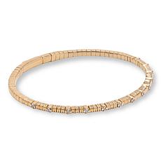 Rarities Gold-Plated .12ctw Diamond Flexi Bangle Bracelet