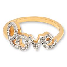 Rarities Gold-Plated 1/6ctw White Diamond LOVE Band Ring