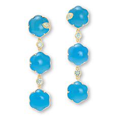 Rarities Gold-Plated Blue Chalcedony & Blue Topaz Flower Drop Earrings