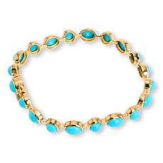 Rarities Gold-Plated Blue Turquoise Flexible-Link 7-1/4" Bracelet