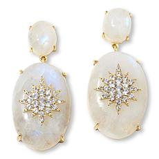 Rarities Gold-Plated Gemstone and White Zircon Star Drop Earrings