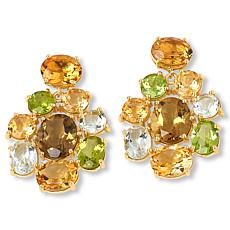 Rarities Gold-Plated Multigemstone Floral Drop Earrings