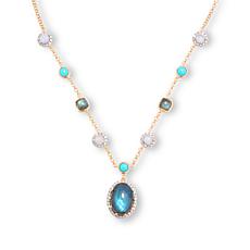 Rarities Gold-Plated Multigemstone Station Chain Necklace
