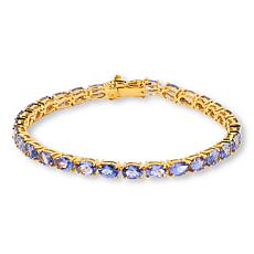 Rarities Gold-Plated Sterling Silver Oval Gemstone Line Bracelet