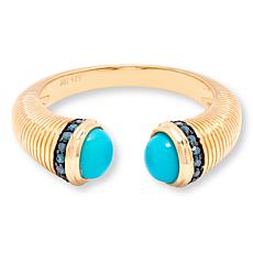 Rarities Sleeping Beauty Turquoise and Diamond Open-Top Ring