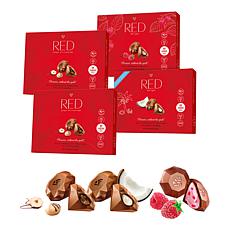 RED Chocolate 4-pack Flavor Variety Diamond Truffles Ships 12/1