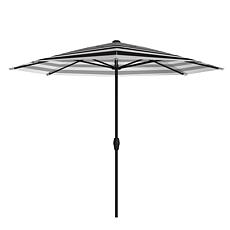 Reflection 9' OneClick Gen2 Black & White Patio Market Umbrella