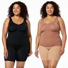 Rhonda Shear 2-pack Butterknit Tank Top with Built-In Bra