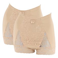 Rhonda Shear 2-pack Leakproof Pin-Up Panty with Lace Detail