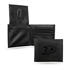 Rico Laser-Engraved Black Billfold Wallet -  Ducks 