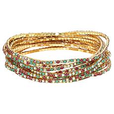 R.J. Graziano Shades of Chic Crystal Stretch Bracelet 10pc Set
