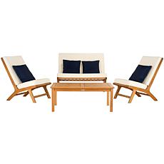 Safavieh Chaston 4-piece Outdoor Living Set with Accent Pillows