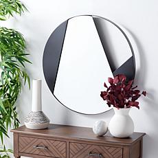 Safavieh Dinas 28" Round Mirror with Matte Black Frame