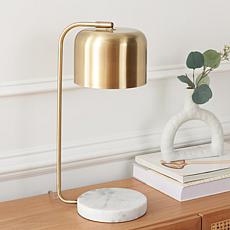 Safavieh Foley 19" Brass and White Table Lamp