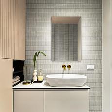 Safavieh Nolan 24" White Aluminum LED Mirror