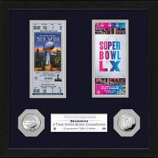 Seattle Seahawks Super Bowl Champions Display with Coins