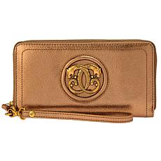 Sharif Legacy Pearlized Leather Wallet with Wrist Strap